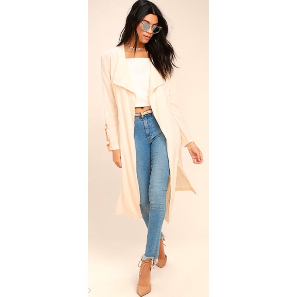 Lulus Pale Peach Trench